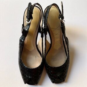 Joan & David leather black 3 1/2 inch heel